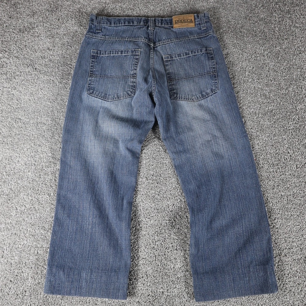 Dodeca Men's Jeans 34x30 Blue Faded Baggy Wide Leg Y2K Skater Denim